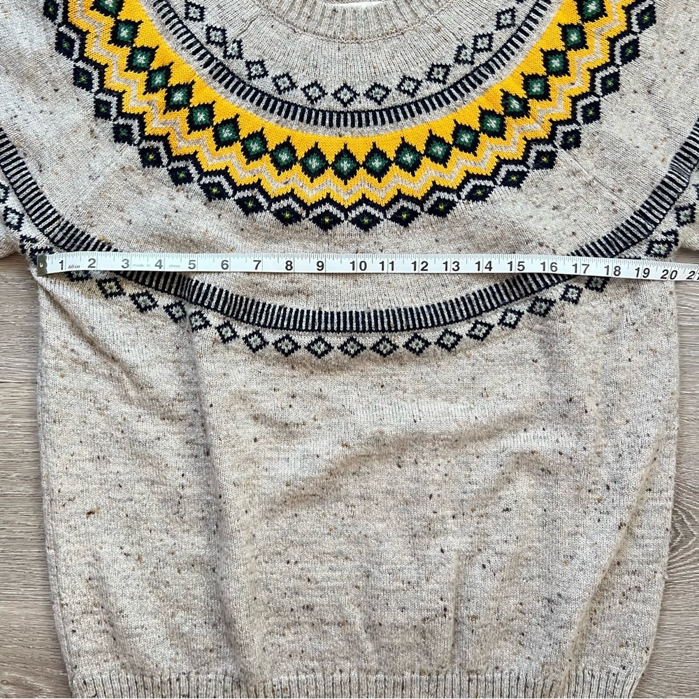 Weatherproof Vintage Fairisle Brown & Yellow Knit Sweater, XL - Picture 2 of 8